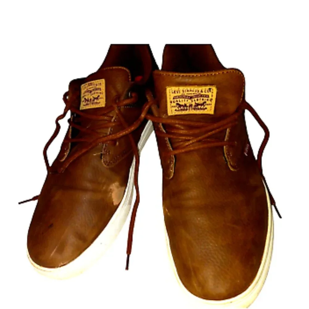 Levi’s Men’s Sneakers Size 12 Brown Faux Leather Casual Lace Up Comfort Shoes